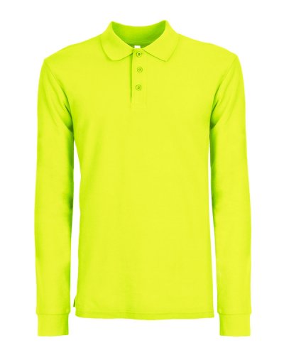 Polo a maniche lunghe set-in Evolution Safety Yellow
