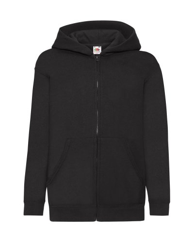 Felpa Kids con cappuccio e cerniera Nero