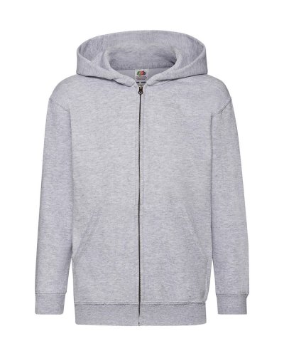 Felpa Kids con cappuccio e cerniera Heather grey
