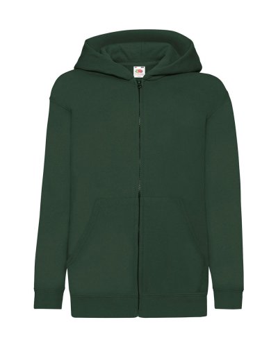 Felpa Kids con cappuccio e cerniera Bottle green