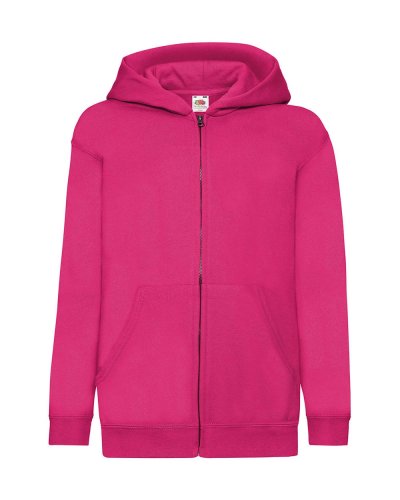 Felpa Kids con cappuccio e cerniera Fucsia