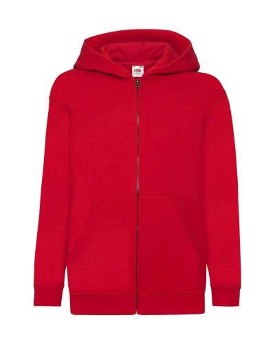 Felpa Kids con cappuccio e cerniera Rosso