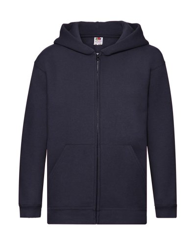 Felpa bambino con cappuccino e cerniera intera Deep navy