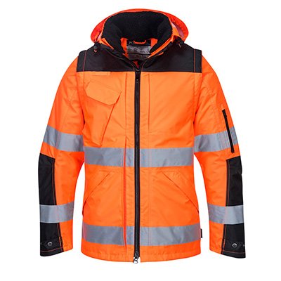 Portwest Giacca 3 in 1 Pro Hi-Vis gialla impermeabile rifrangente