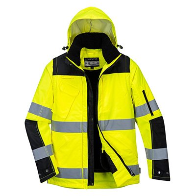 Portwest Giacca 3 in 1 Pro Hi-Vis gialla impermeabile rifrangente
