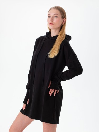 Sudadera Mujer con Capucha Bio, Vestido Corto, Tejido Francés