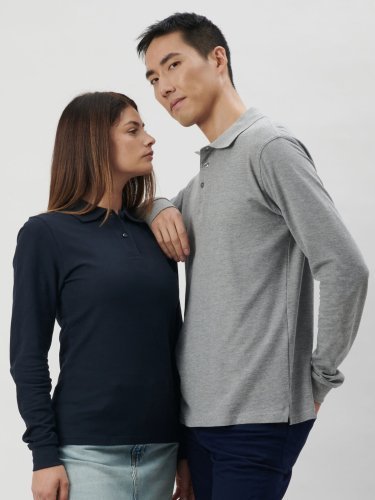 Polo de manga larga, piqué de algodón 180g, varios colores