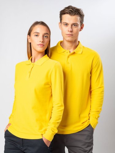 Polo de manga larga, piqué de algodón 180g, varios colores