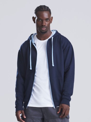 Varsity Zoodie sudadera con capucha y cremallera de doble capa de mezc