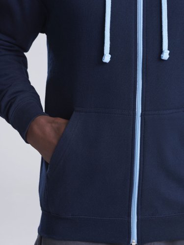 Varsity Zoodie sudadera con capucha y cremallera de doble capa de mezc