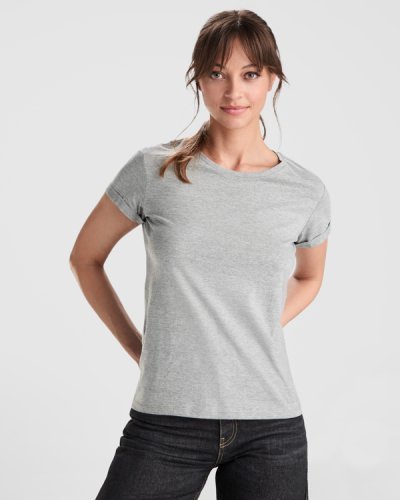 Camiseta de mujer Cies 100% algodón regular, manga vuelta