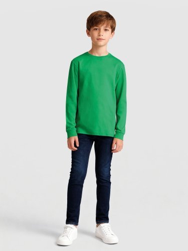 Evolution Kids: Langarm-T-Shirt aus reiner Baumwolle, mittlere Passfor