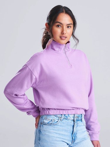Sudadera corta de mujer ½ cierre con cremallera algodón-poliéster cuel