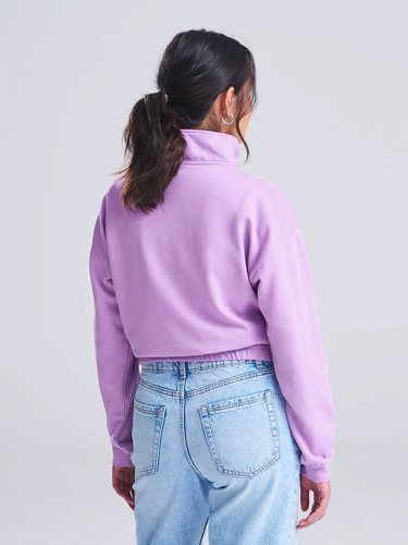 Sudadera corta de mujer ½ cierre con cremallera algodón-poliéster cuel