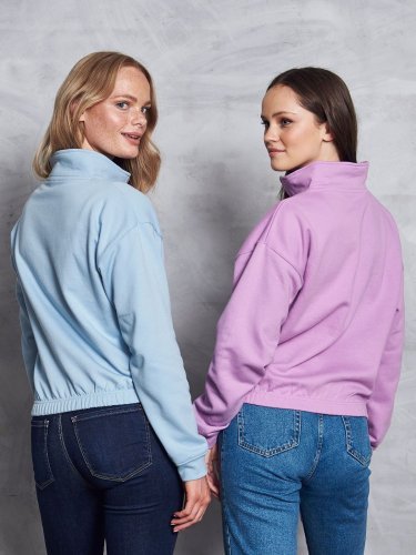 Sudadera corta de mujer ½ cierre con cremallera algodón-poliéster cuel