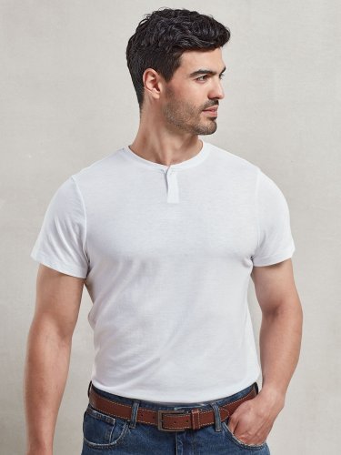 Camiseta de hombre Comis slim fit, algodón suave, manga de contraste