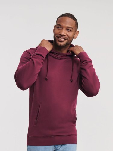 Pure organic high collar hooded sweat