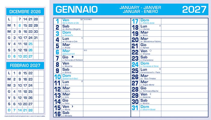 Calendar Pad Edge: Mousepad Calendario 12 mesi PVC EVA 23x18 cm