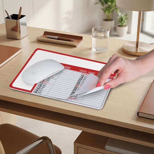 Calendar Pad Edge: Mousepad Calendario 12 mesi PVC EVA 23x18 cm
