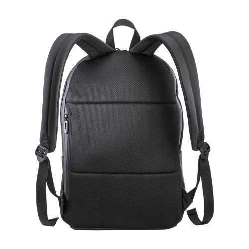 Sac à dos en similicuir noir pour PC résistant à l'eau avec poche anti