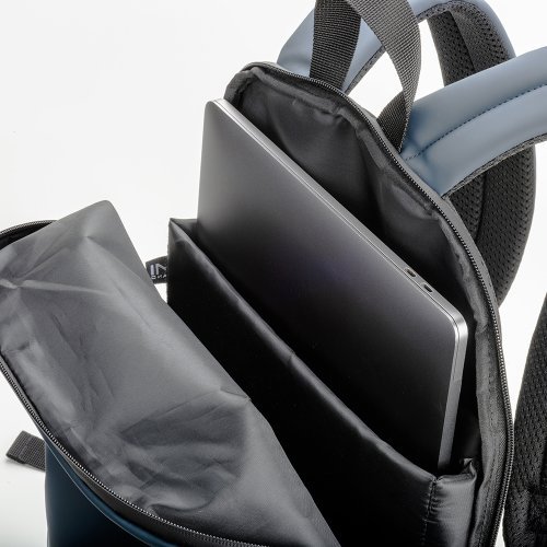 Sac à dos en similicuir noir pour PC résistant à l'eau avec poche anti
