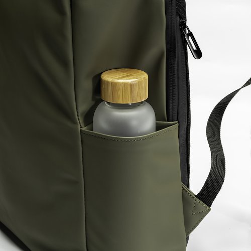 Sac à dos en similicuir noir pour PC résistant à l'eau avec poche anti