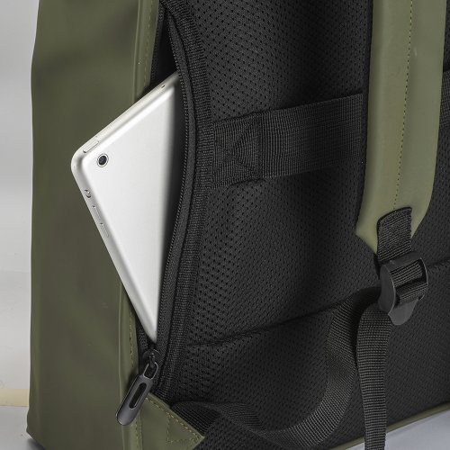 Sac à dos en similicuir noir pour PC résistant à l'eau avec poche anti