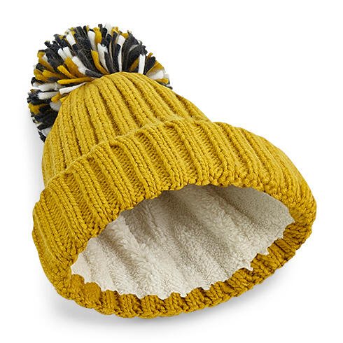 Gorra Hygge WarmKnit de Acrílico, Piel de Oveja y Pom Pom