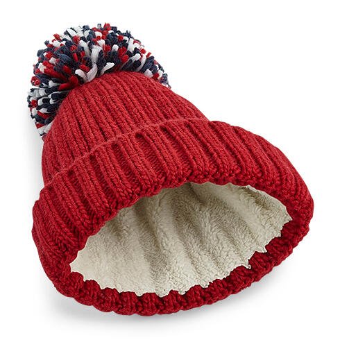 Gorra Hygge WarmKnit de Acrílico, Piel de Oveja y Pom Pom