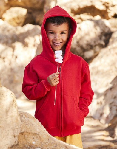 Felpa Kids con cappuccio zip, cotone 80%, Regular