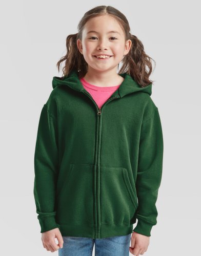 Felpa Kids con cappuccio zip, cotone 80%, Regular