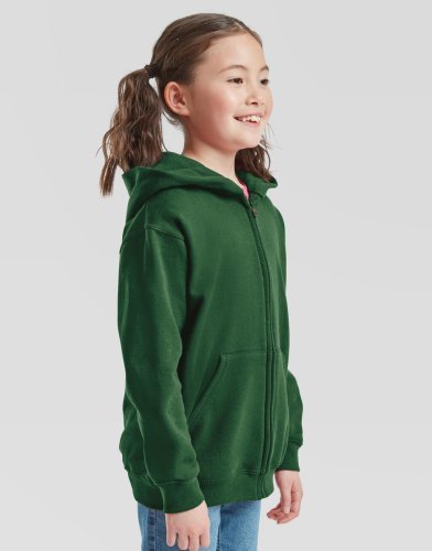 Felpa Kids con cappuccio zip, cotone 80%, Regular