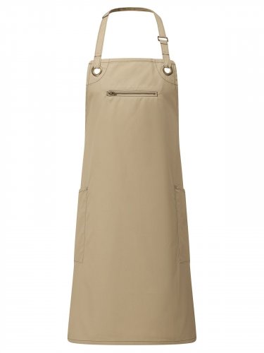Barley Contrast Stitch Sustainable Bib Apron Black/charcoal