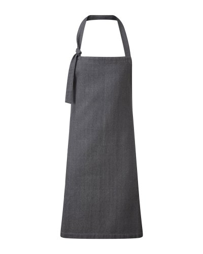 Grembiule con pettorina ed inserto a contrasto Grey denim