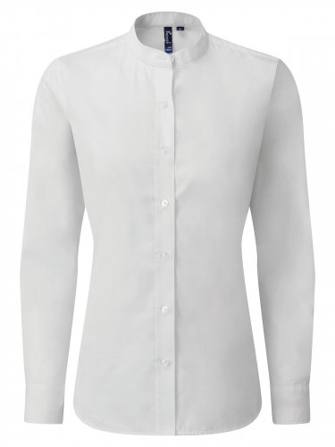 Camicia da donna con colletto alla coreana White