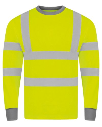 T-shirt alta visibilità a maniche lunghe Yellow
