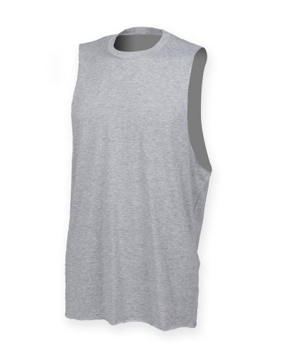 Men's High Neck Slash Armhole Vest Heather Grey