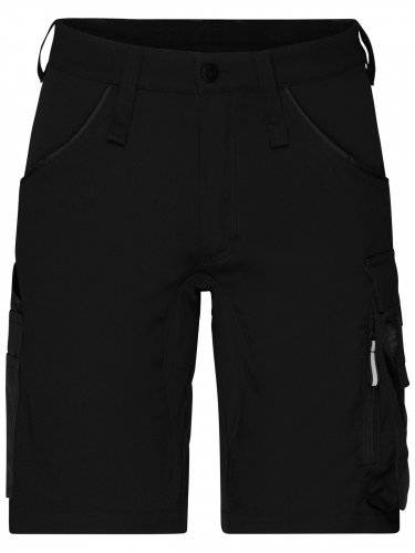 Pantaloncini da lavoro slim fit elastici e funzionali Black / Black