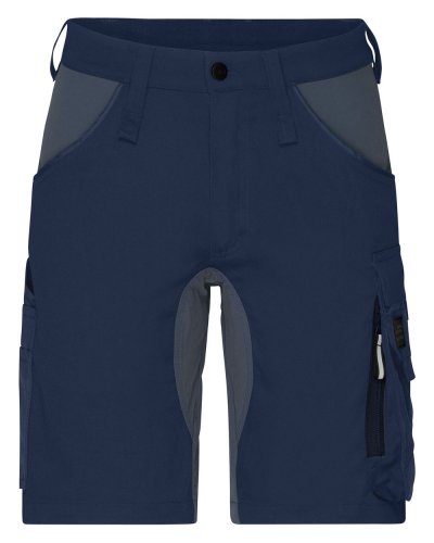 Pantaloncini da lavoro slim fit elastici e funzionali Navy/carbon