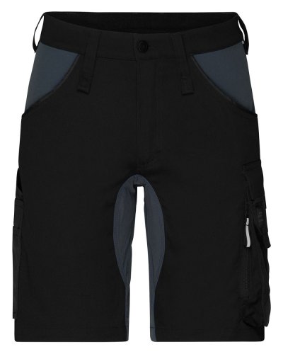 Pantaloncini da lavoro slim fit elastici e funzionali Black / Carbon