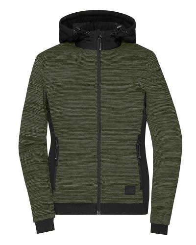 LadiesÂ´ Padded Hybrid Jacket Olive-melange/black