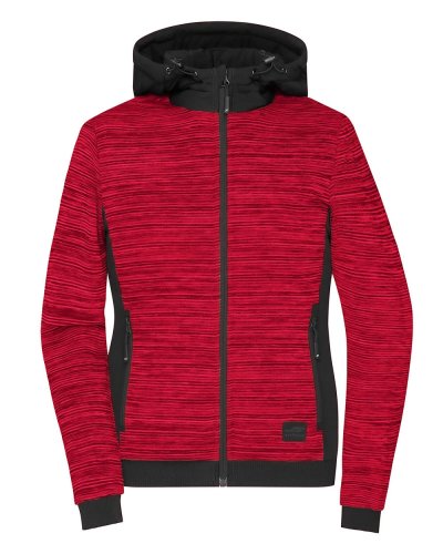LadiesÂ´ Padded Hybrid Jacket Red-Melange/Black