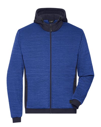 Menâs Padded Hybrid Jacket Royal-Melange-Navy