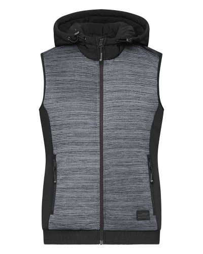 LadiesÂ´ Padded Hybrid Vest Carbon-Melange/Black