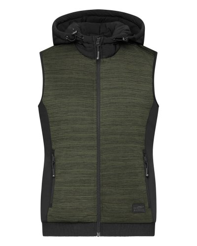 LadiesÂ´ Padded Hybrid Vest Olive-melange/black