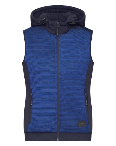 Menâs Padded Hybrid Vest Royal-Melange-Navy