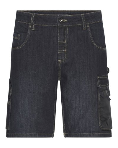 Workwear Stretch Bermuda-Jeans Black denim