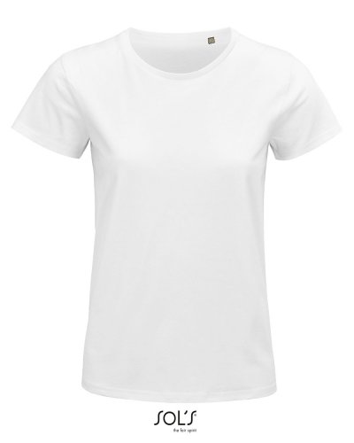 T-shirt donna aderente girocollo Pioneer Bianco