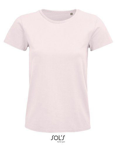 T-shirt donna aderente girocollo Pioneer Rosa Chiaro