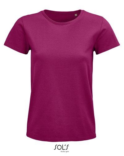 T-shirt donna aderente girocollo Pioneer Fucsia